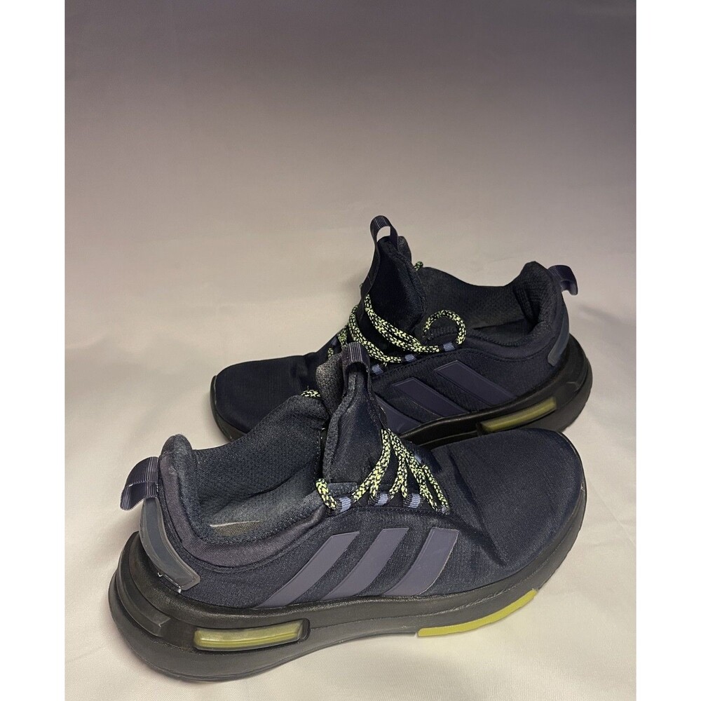 Adidas Racer TR23 Legend Ink Navy Lucid Lemon Green Running Shoes Mens Sz 7.5